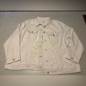 NWT Sonoma Everyday Denim Jacket 4x in off white